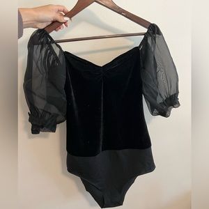 Zara velvet bodysuit